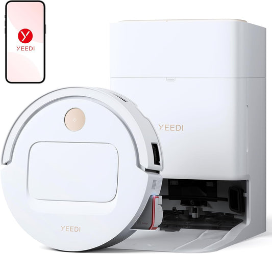 M14 plus Robot Vacuum and Mop with All-In-One Station, 18000Pa, OZMO Roller Instant Self-Washing Mopping, 167℉ Hot Water Mop Washing & Self-Drying, Zerotangle 3.0, Self-Emptying, White